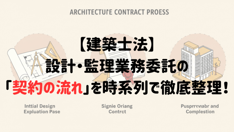 【建築士法】設計・監理業務委託の「契約の流れ」を時系列で徹底整理!│建築基準法はダンベルだ!