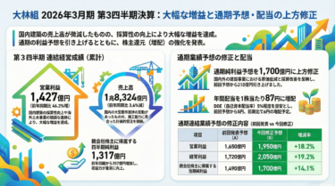【決算３Q】「売上減」で、利益爆増。大林組が証明した「選別受注」の正体