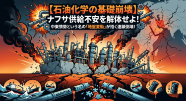 【石油化学の基礎崩壊】ナフサ供給不安を解体せよ！中東情勢という名の「地盤変動」が招く連鎖倒壊！