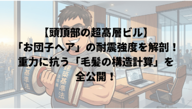 【頭頂部の超高層ビル】「お団子ヘア」の耐震強度を解剖！重力に抗う「毛髪の構造計算」を全公開！
