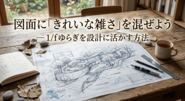 【建築×心理学】図面に「きれいな雑さ」を混ぜよう — 1/fゆらぎを設計に活かす方法