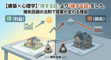 【建築×心理学】「得する話」より「損する話」をしろ。損失回避の法則で提案が変わる理由。