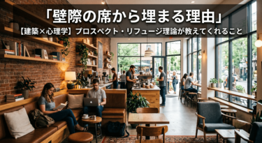 【建築×心理学】「壁際の席から埋まる理由」プロスペクト・リフュージ理論が教えてくれること