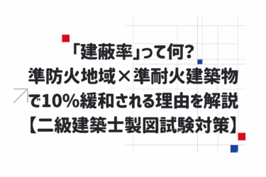 「建蔽率」って何？準防火地域×準耐火建築物で10%緩和される理由を解説【二級建築士製図試験対策】