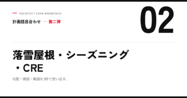 計画語呂合わせ 第二弾｜落雪屋根・シーズニング・CRE